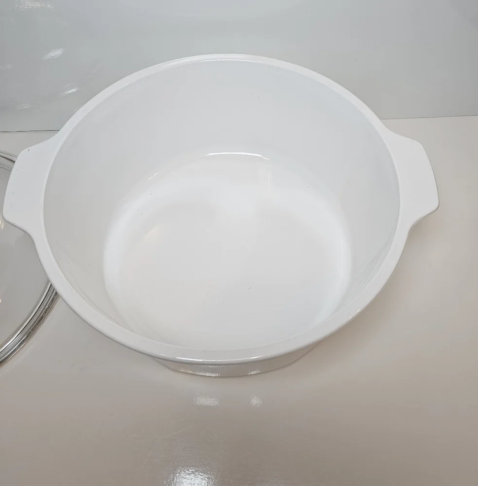Princess House Nouveau 6 Quart Dutch Oven Glass Lid White Casserole